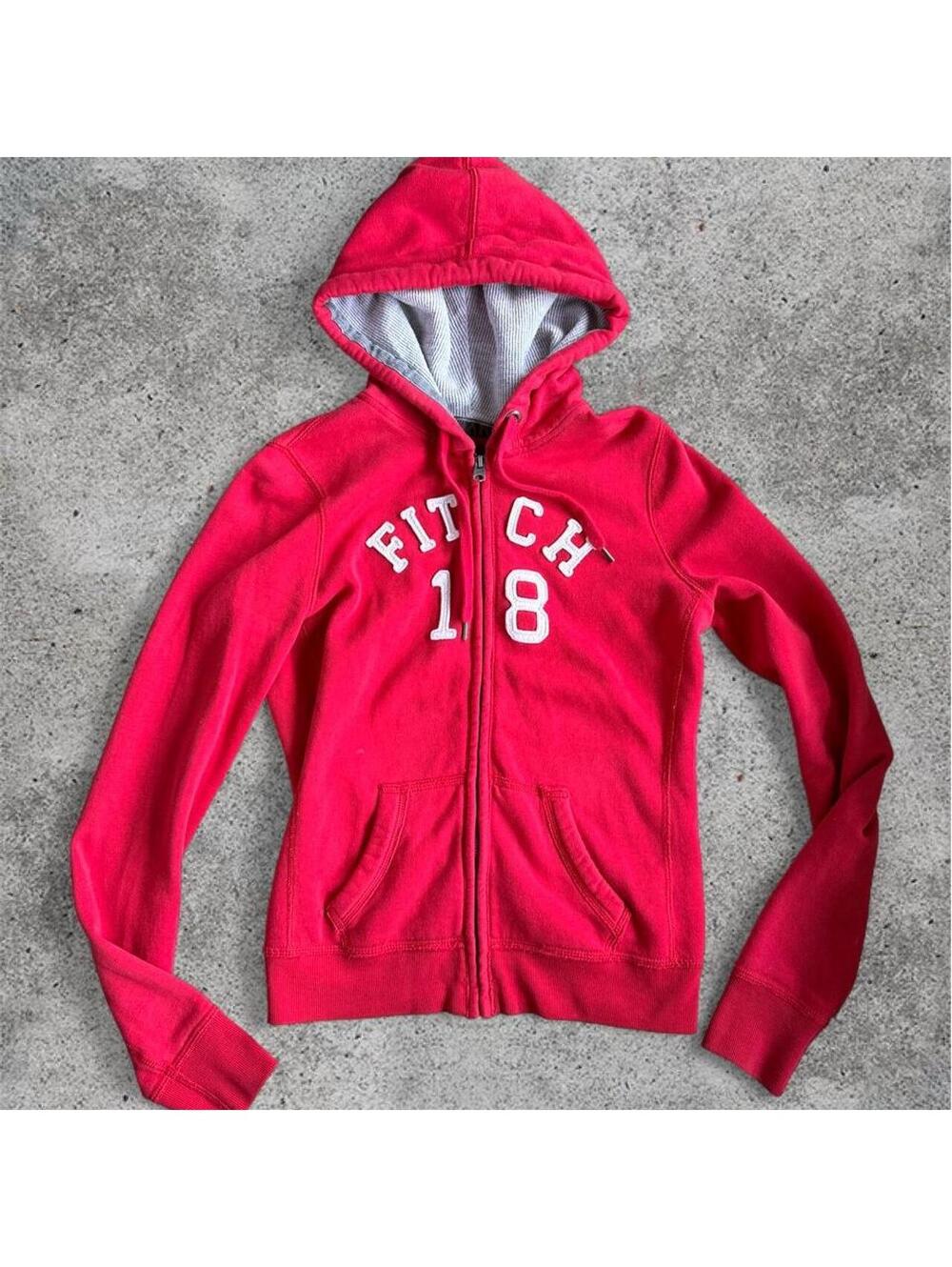 Abercrombie & fitch red zip up hoodie